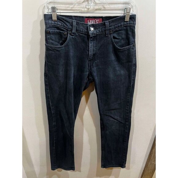 Levis 511 Jeans Womens 16 Skinny Black Mid Rise Denim Grunge Stretch Punk Y2K - Picture 1 of 7